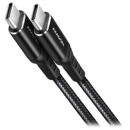 AXAGON BUCM-CM10AB, HQ kabel USB-C - USB-C, 1m, USB 2.0, PD 60W 3A, ALU, oplet, černý