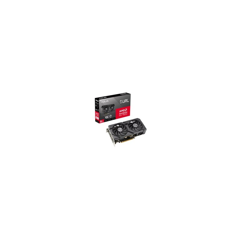 ASUS VGA AMD Radeon RX 7600 DUAL 8GB EVO OC, 8GB GDDR6, 3xDP, 1xHDMI