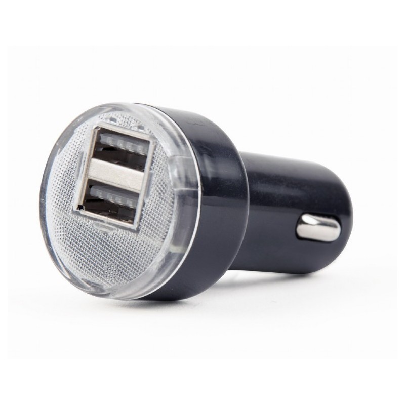 Gembird 2x USB nabíječka do auta 2,1A, černá