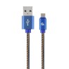 Gembird oplétaný denim USB-A/microUSB kabel 1m