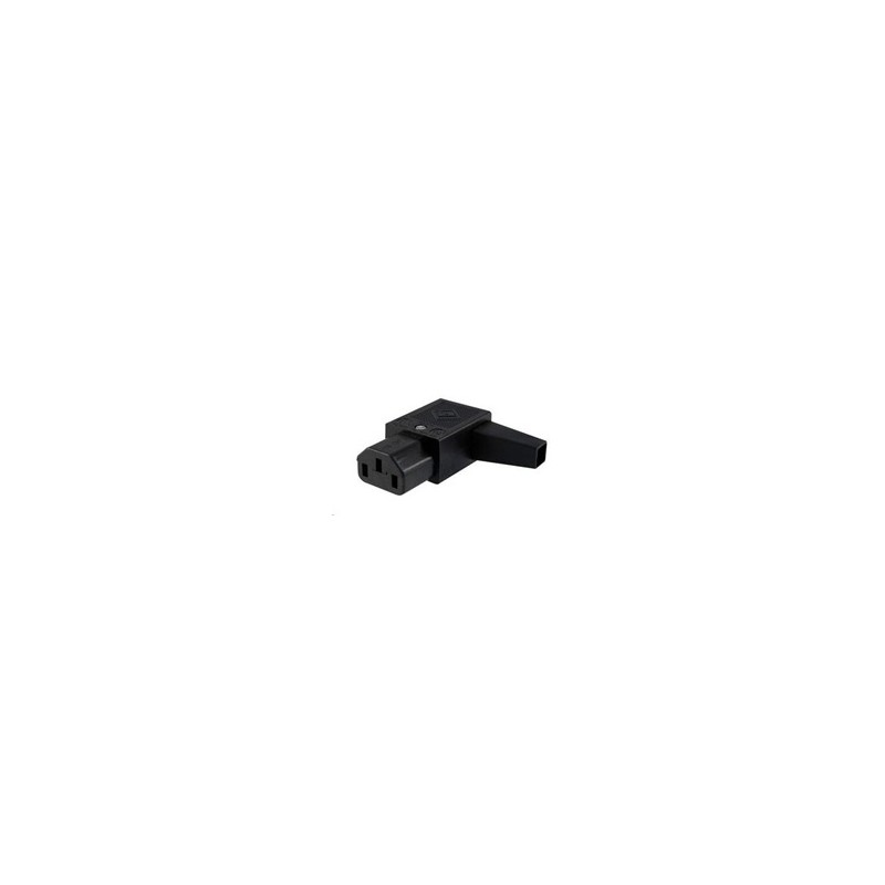 PREMIUMCORD Konektor napájecí 230V na kabel (samice, IEC C14), úhlový