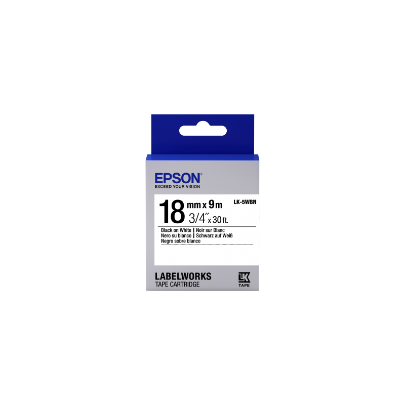 Epson Label Cartridge Standard LK-5WBN Black/White 18mm (9m)