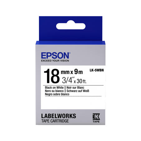 Epson Label Cartridge Standard LK-5WBN Black/White 18mm (9m)
