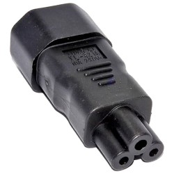 Adaptér IEC C14 na IEC C5 "trojlístek" napětí 230V, 10A