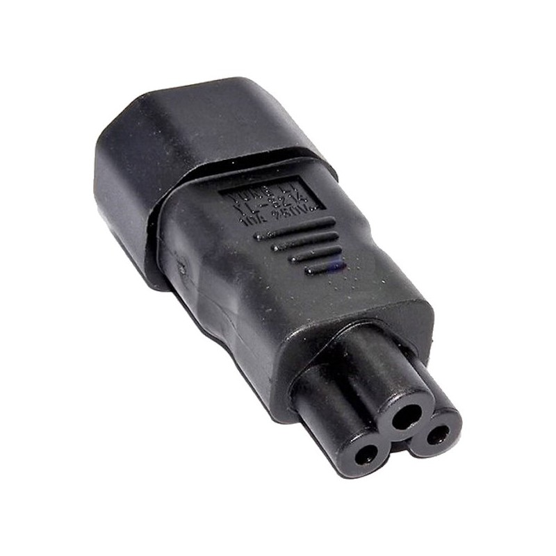 Adaptér IEC C14 na IEC C5 "trojlístek" napětí 230V, 10A