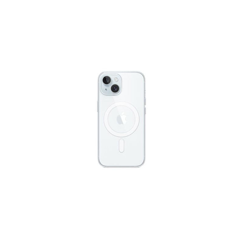 iPhone 15 + Clear Case with MagSafe