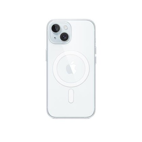 iPhone 15 + Clear Case with MagSafe