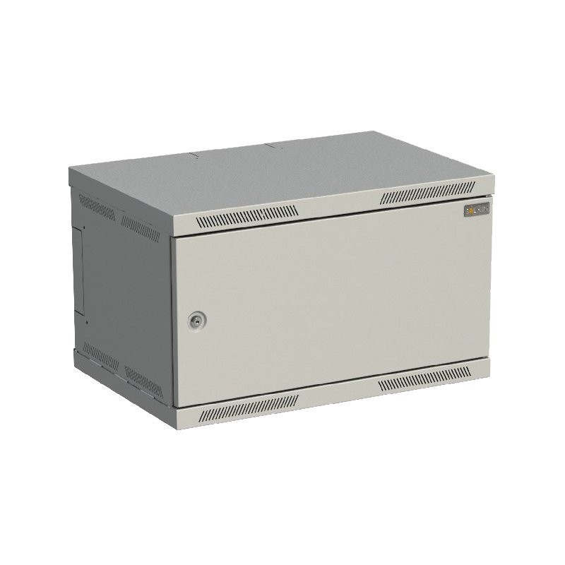 Rozvaděč nástěnný SENSA 6U 400mm, dveře plech, RAL 7035, SENSA-6U-64-21-G