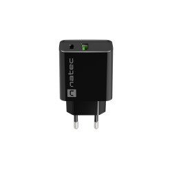Universální nabíječka Natec RIBERA 20W 1X USB-A + 1X USB-C, černá