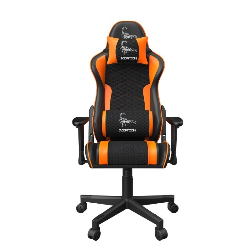 Gembird herní židle Scorpion černá/oranžová