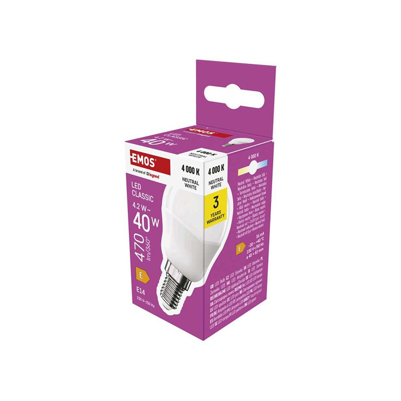 EMOS LED CLS MINI GLOBE 4,2W(40W) 470lm E14 NW