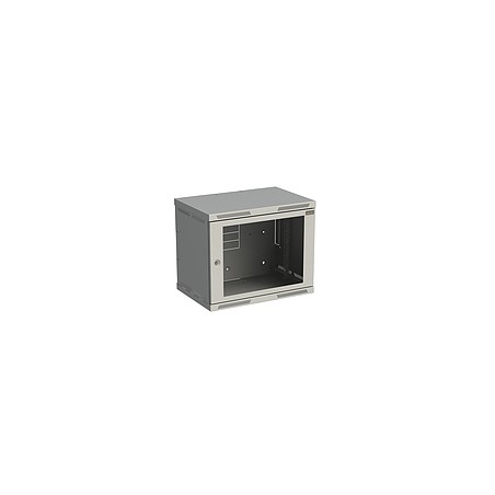 Rozvaděč nástěnný SENSA 9U 400mm, dveře sklo, RAL 7035, SENSA-9U-64-11-G
