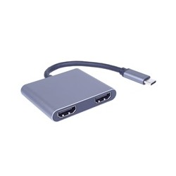PremiumCord MST adapter USB-C na 2x HDMI, USB3.0, PD, rozlišení 4K a FULL HD 1080p