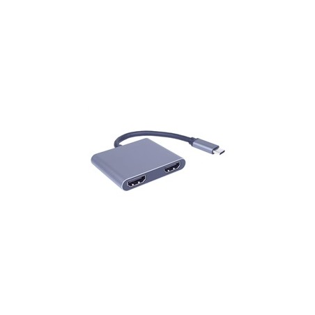 PremiumCord MST adapter USB-C na 2x HDMI, USB3.0, PD, rozlišení 4K a FULL HD 1080p