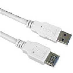 PremiumCord Prodlužovací kabel USB 3.0 Super-speed 5Gbps A-A, MF, 9pin, 3m, bílá