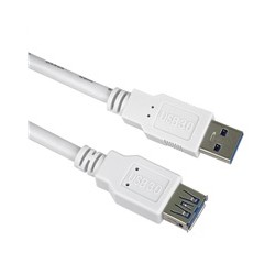 PremiumCord Prodlužovací kabel USB 3.0 Super-speed 5Gbps A-A, MF, 9pin, 5m, bílá