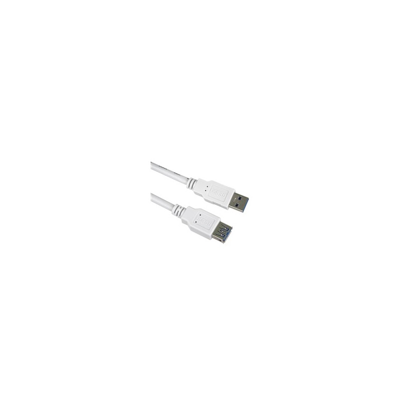 PremiumCord Prodlužovací kabel USB 3.0 Super-speed 5Gbps A-A, MF, 9pin, 5m, bílá