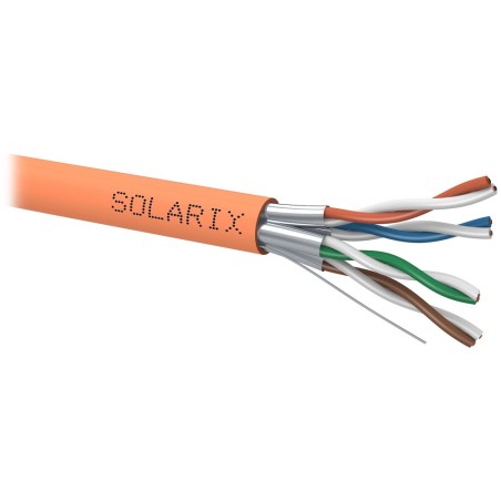Instalační kabel Solarix STP, Cat6A, drát, LSOH B2ca, cívka 500m