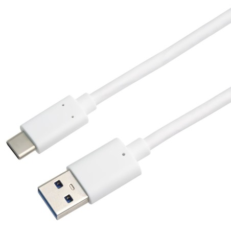 PremiumCord kabel USB-C - USB 3.0 A (USB 3.2 generation 2, 3A, 10Gbit/s) 0,5m bílá