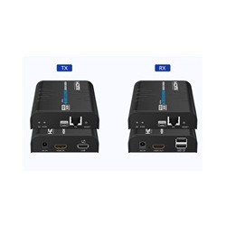 PREMIUMCORD HDMI extender na 120m přes LAN, 4K@60Hz, přes IP, černá