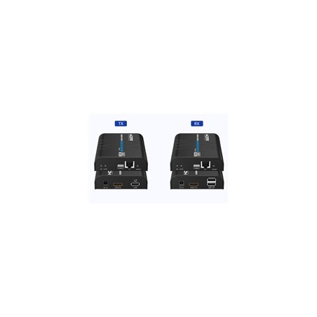 PREMIUMCORD HDMI extender na 120m přes LAN, 4K@60Hz, přes IP, černá