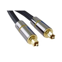 PremiumCord optický audio kabel Toslink, OD:7mm, Gold-metal design + Nylon, 2m