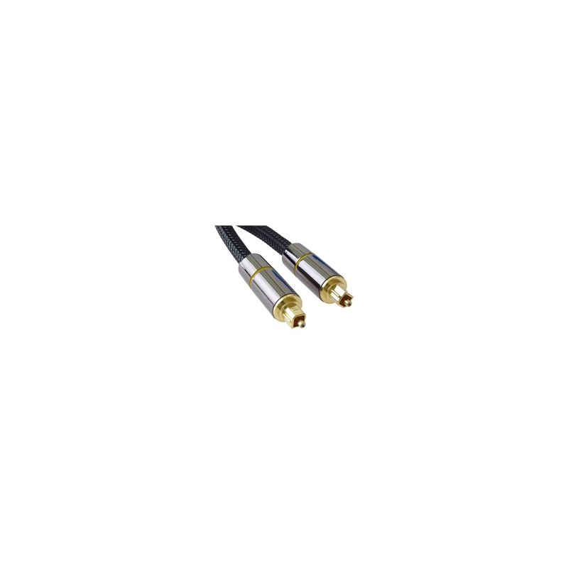 PremiumCord optický audio kabel Toslink, OD:7mm, Gold-metal design + Nylon, 2m