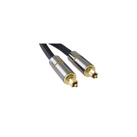 PremiumCord optický audio kabel Toslink, OD:7mm, Gold-metal design + Nylon, 2m