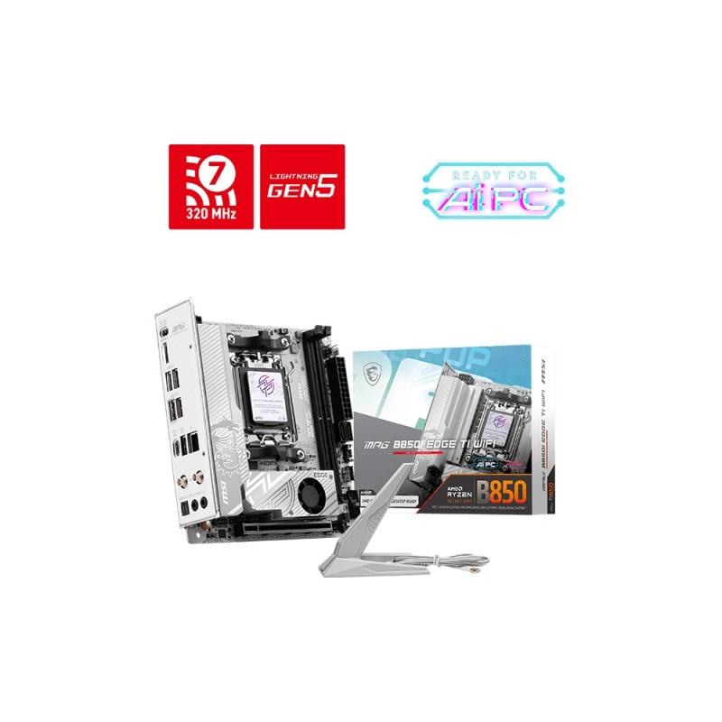 MSI MB Sc MPG B850I EDGE TI WIFI,AMD B850, 2xDDR5, 1xHDMI, WiFi, ATX