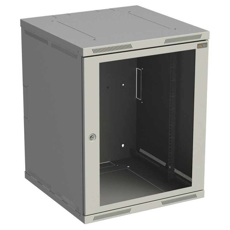 Rozvaděč nástěnný SENSA 15U 500mm, dveře sklo, RAL 7035, SENSA-15U-65-11-G