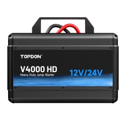 TOPDON Car Jump Starter V4000 HD/3000A (24V)/4000A (12V)/24000mAh/16l benzín/16l diesel/LED světlo |