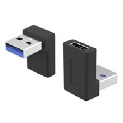 PremiumCord USB redukce USB-C - USB3.0 typ A (F/M), zahnutá 90°