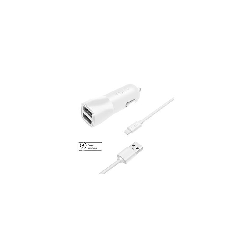FIXED 2xUSB, USB/Lightning,1m MFI, 15W, bílá