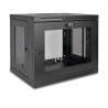 Skříň SmartRack 9U, Mini Rack, Š 600mm, Hl 450mm, hloubka pro přepínače, prosklené dveře, na stěnu