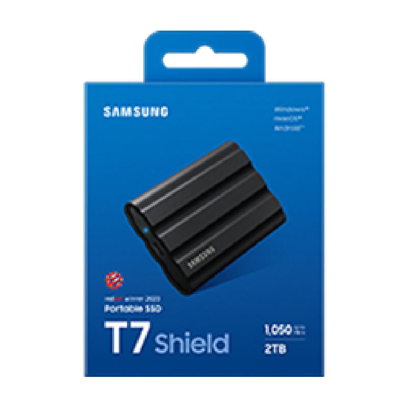 Samsung Externí SSD disk T7 Shield - 2 TB - voděodolný, prachuvzdorný, odolný pádu ze 3m, USB3.2 Gen2,stupen krytí IP65