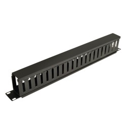 Kabelový manažer horizontální SmartRack 1U, kabelový kanál s výřezy pro kabely a krytem