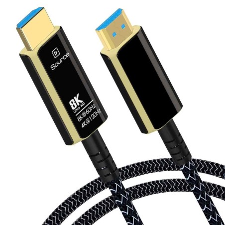 PremiumCord Ultra High Speed HDMI 2.1 optický fiber kabel 8K@60Hz,zlacené 5m KPHDM21T05