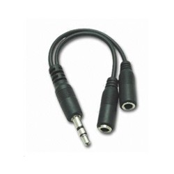 PREMIUMCORD Kabelová rozdvojka 3,5 Jack M - 2xF 10cm