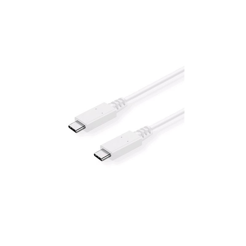 Kabel C-TECH USB 3.2, Type-C (CM/CM), PD 100W, 20Gbps, 1m, bílý
