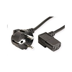 C-TECH kabel síťový 220/230V napájecí, lomený, VDE, 2m