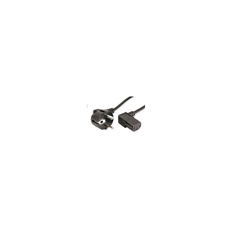 C-TECH kabel síťový 220/230V napájecí, lomený, VDE, 2m