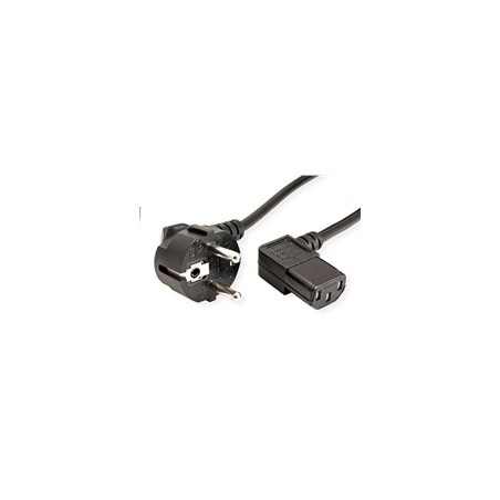C-TECH kabel síťový 220/230V napájecí, lomený, VDE, 2m