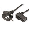C-TECH kabel síťový 220/230V napájecí, lomený, VDE, 2m