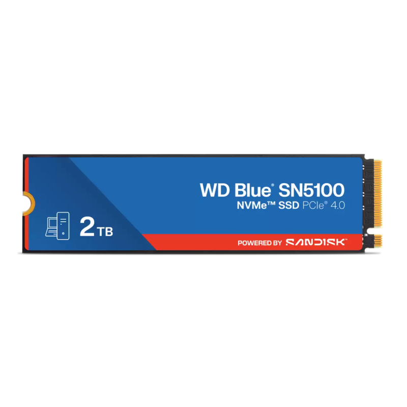 WD BLUE SSD NVMe 2TB PCIe SN5100 Powered by SanDisk, Gen4, (R:5150, W:4850MB/s)