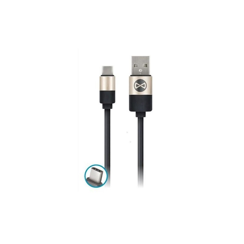Datový kabel Forever Modern USB/USB-C 1m 2A černý