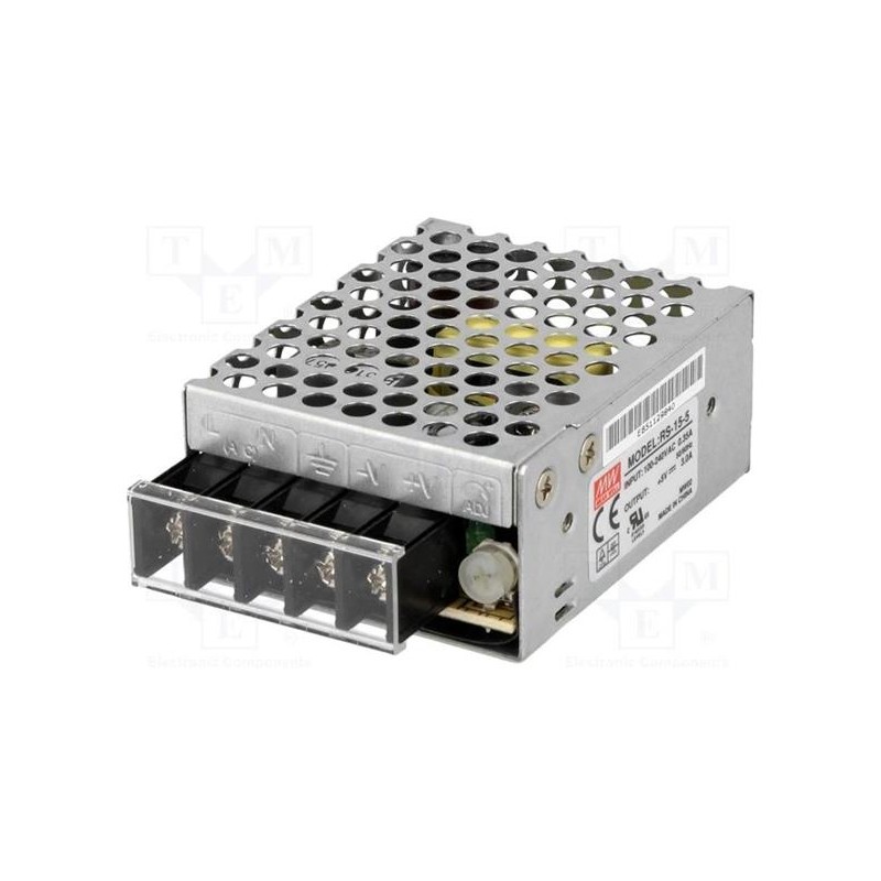 MEANWELL - RS-15-5 - Průmyslový napájecí zdroj 5V 15W