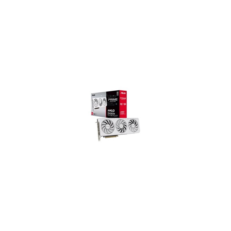 ASUS VGA AMD RADEON RX 9070 XT PRIME 16GB OC WHITE, RX 9070 XT, 16GB GDDR6, 3xDP, 1xHDMI