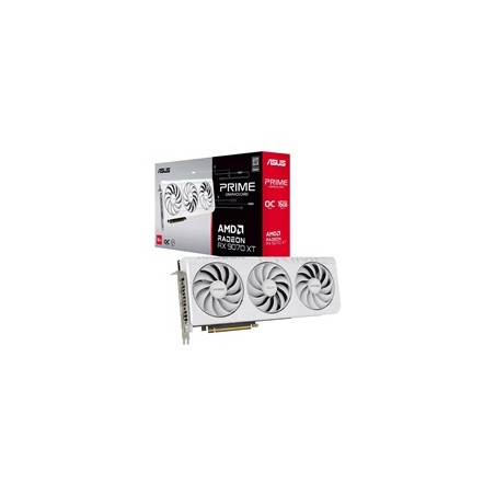 ASUS VGA AMD RADEON RX 9070 XT PRIME 16GB OC WHITE, RX 9070 XT, 16GB GDDR6, 3xDP, 1xHDMI