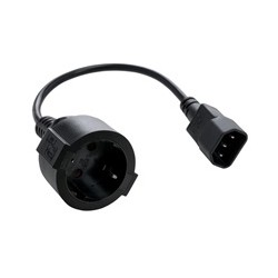 Kabel C-TECH síťový adaptér C14 (M) - schuko (F), 15 cm