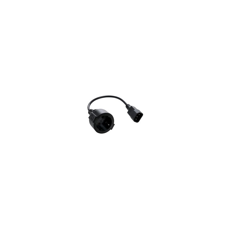 Kabel C-TECH síťový adaptér C14 (M) - schuko (F), 15 cm